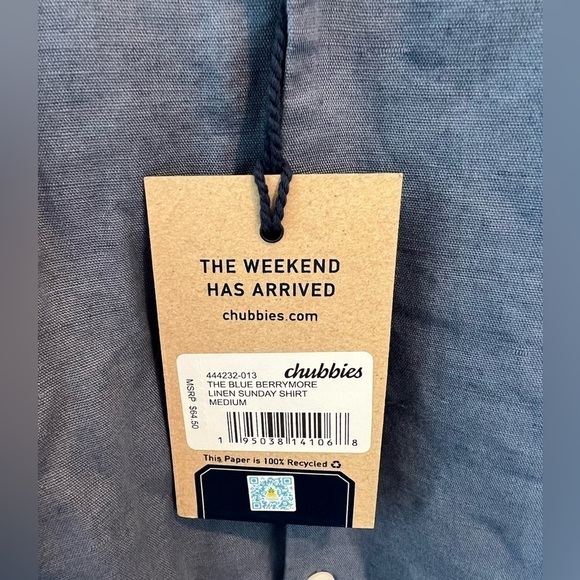 chubbies THE BLUE BERRYMORE LINEN SUNDAY SHIRT - Picture 11 of 16